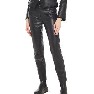 Muubaa Black Leather Slim-Leg Pants (UK sz12/US 8)
